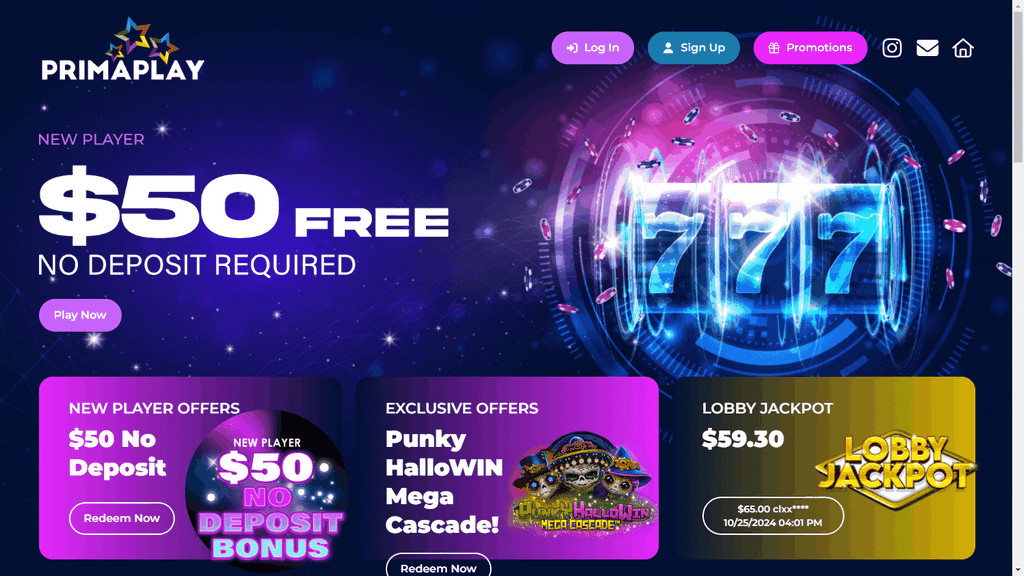 Prima Play Casino No Deposit Bonus Codes (50 Free Chips)