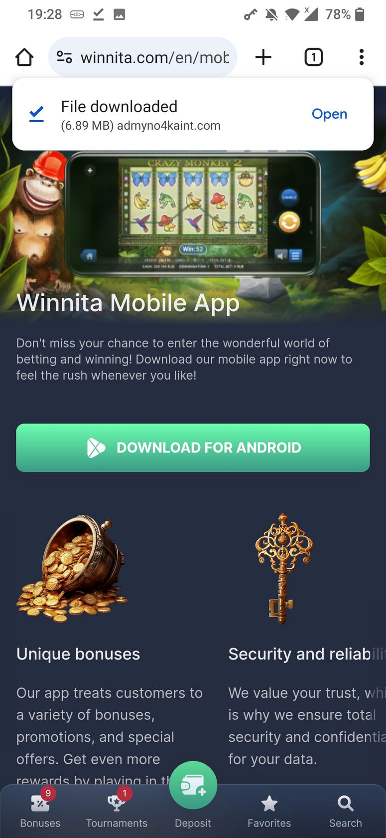 Bonus del casinò Winnita